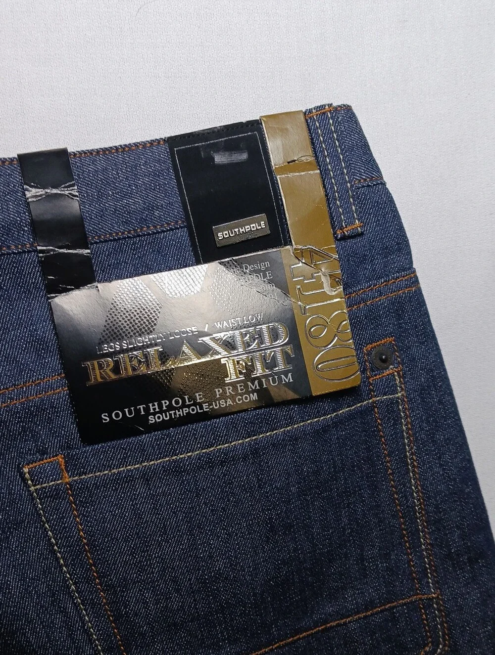 Vintage Southpole Mens Relaxed Fit Jeans 36X32 Raw Indigo Blue Denim Y2K